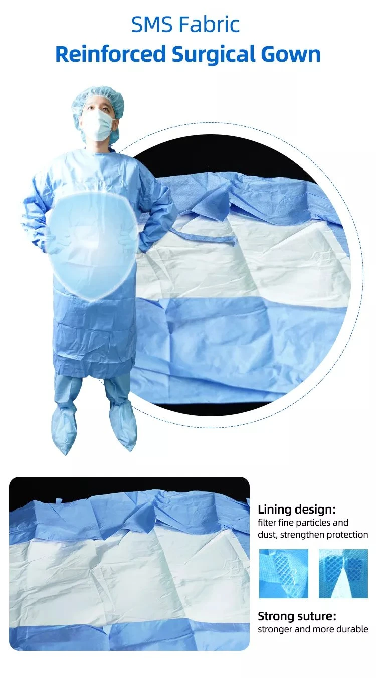 Wholesale Disposable Surgical Non-Woven Bibs, Medical Gown, Face Mask, Nitrile Glove, Isolation Gown Medical Supplies Surgical Gown for Hospital Medical Use