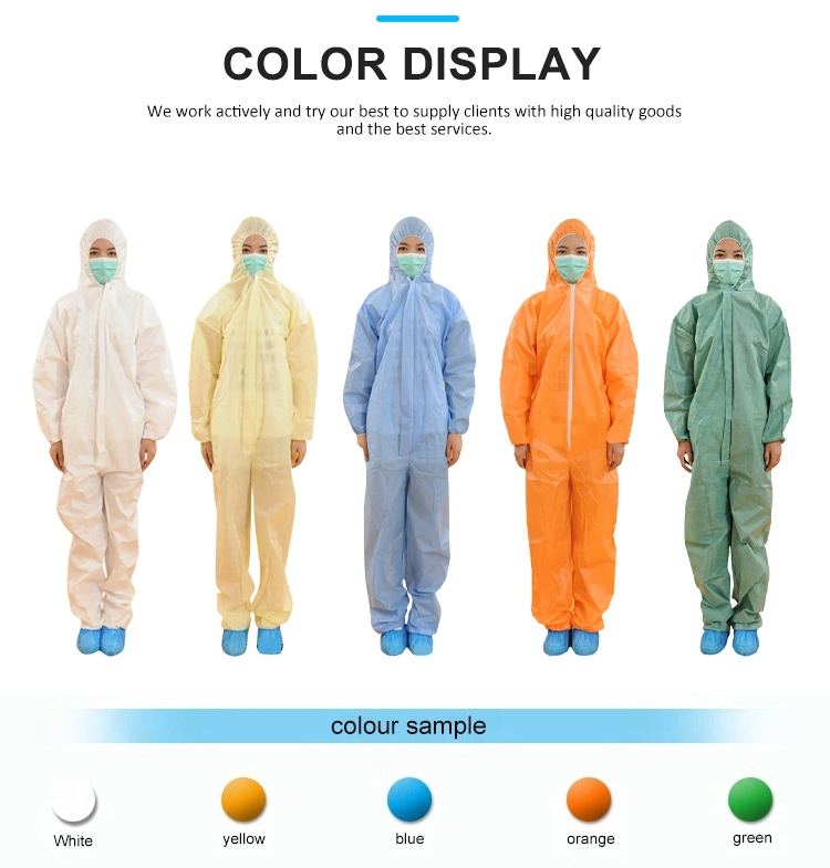 Blue Non-Woven Isolation Suit SMS Isolation Gown Medical Disposable Hooded Isolation Robe Produce Wholesale Blue Accept OEM