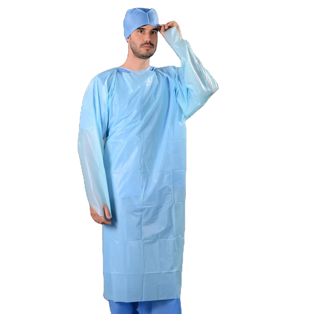 CPE Isolation Gown Surgical Disposable Waterproof Isolation CPE Gown