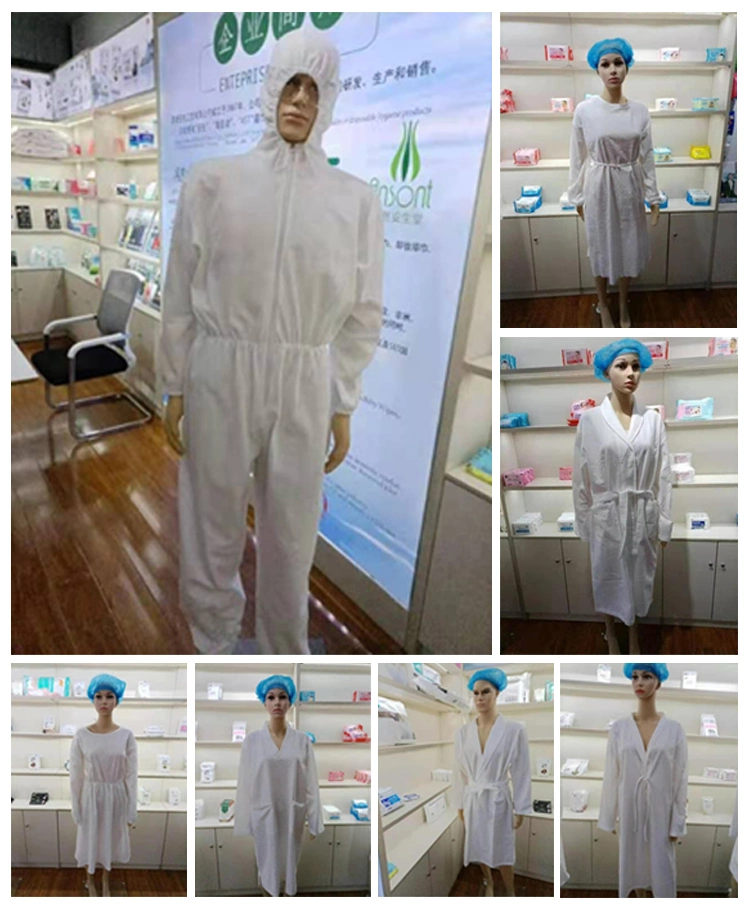 Disposable PP SMS Waterproof Anti Dust Blue Color Civial Isolation Gown