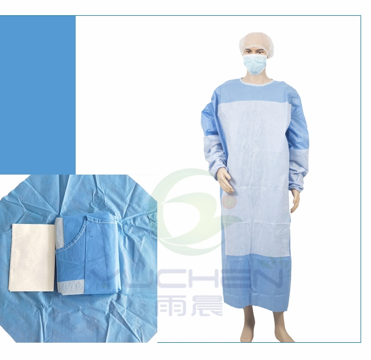 Disposable Medical Gown Standard and Reinforced SMMS 45GSM Surgical Gowns